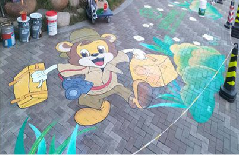 东至夏季画地面彩绘会遇到的问题