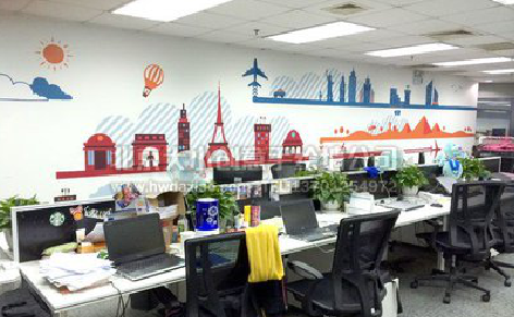 东至教你设计办公室墙绘的方法。