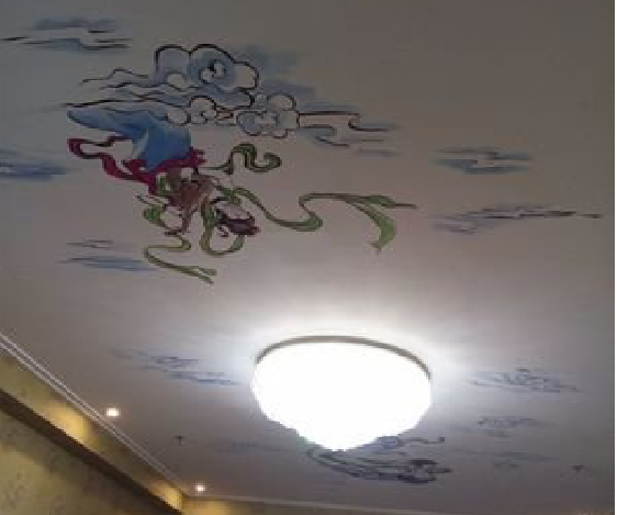 东至如何快速绘制天花板上的手绘墙？