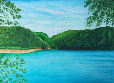 东至在墙绘中，如何绘画绿水青山？